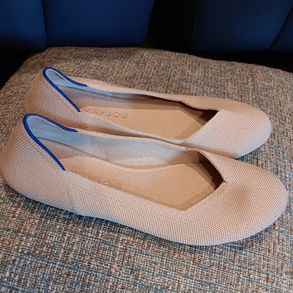 Rothy's The Flat  Ecru Textile Ballet Flat Comfort Shoes Women’s Size W9 - Picture 2 of 5